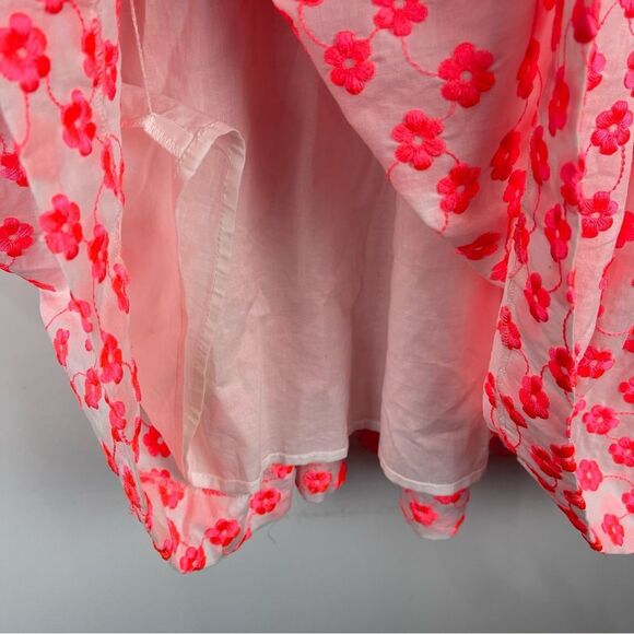 J. Crew Sleeveless Embroidered Pink Floral Dress Pockets Fit Flare Women's Sz 6 - Picture 9 of 9